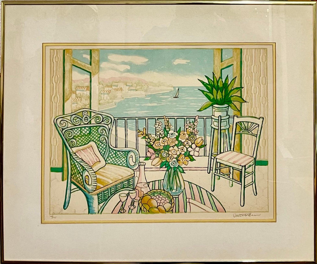 Guatemalan Latin American Oil Painting Modernist Porch Scene