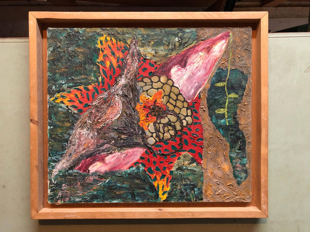 Abstract Vibrant Oil Painting Japanese American Artist Denver Colorado