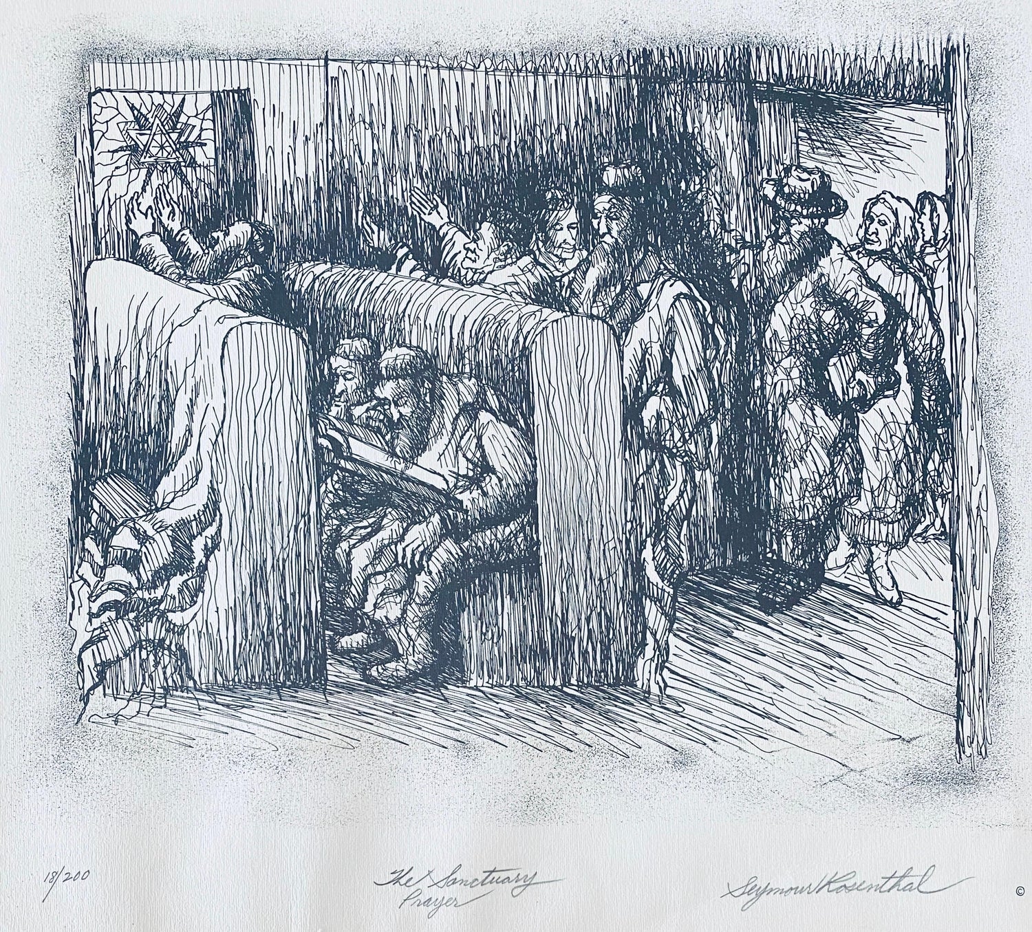 Old Jewish Lower East Side NYC Chicken Plucking Seymour Rosenthal Lithograph