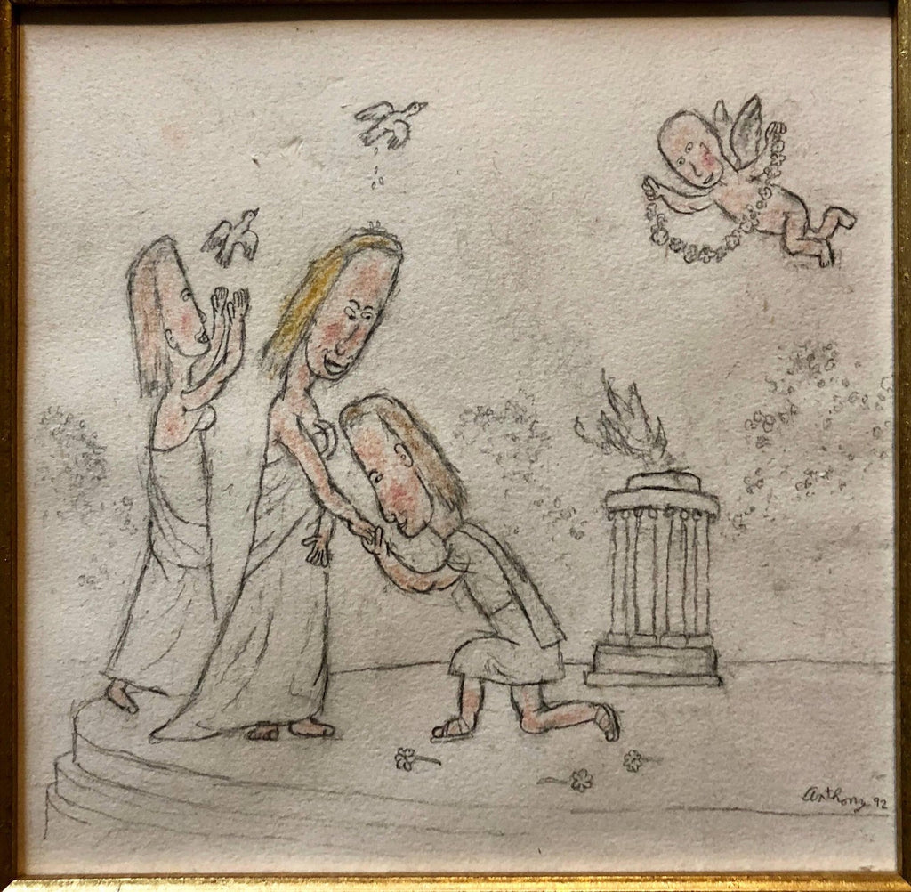 William Anthony 1992 Caricature Drawing Will You Marry Me?
