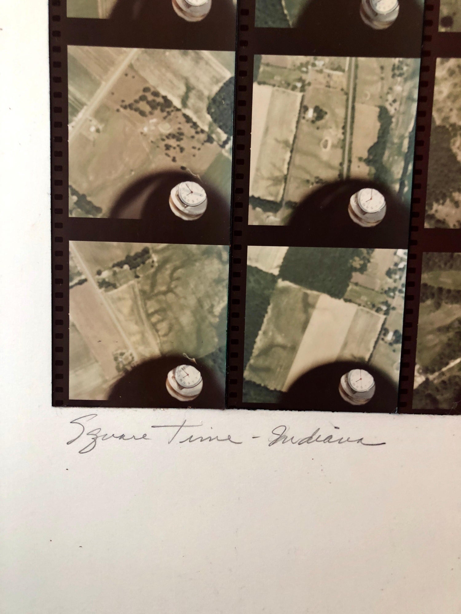 1979 Square Time Indiana, Photo Mosaic Collage Aerial Photograph, Female Aviator