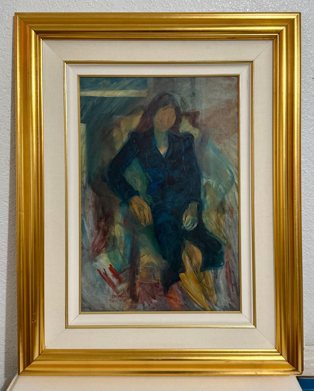 Rare Jewish Yemenite Woman Oil Painting Israeli Girl Judaica Itamar Siani