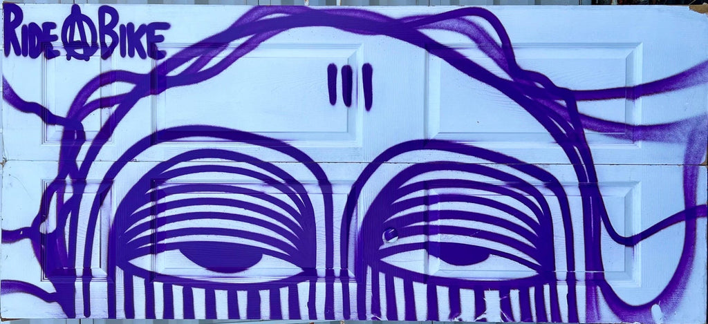 Miami Graffiti Legend Ahol Sniffs Glue Large Spray Painting on Doors Sculpture