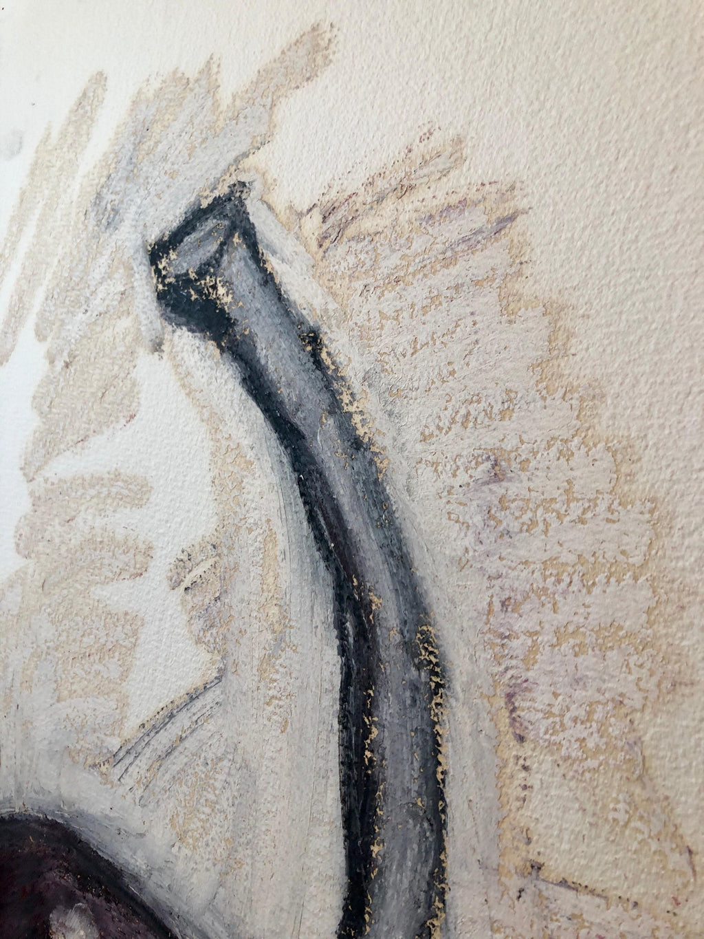 Original Modernist Oil Stick Pigment Painting by Aaron Fink, Cherry. Pop Art