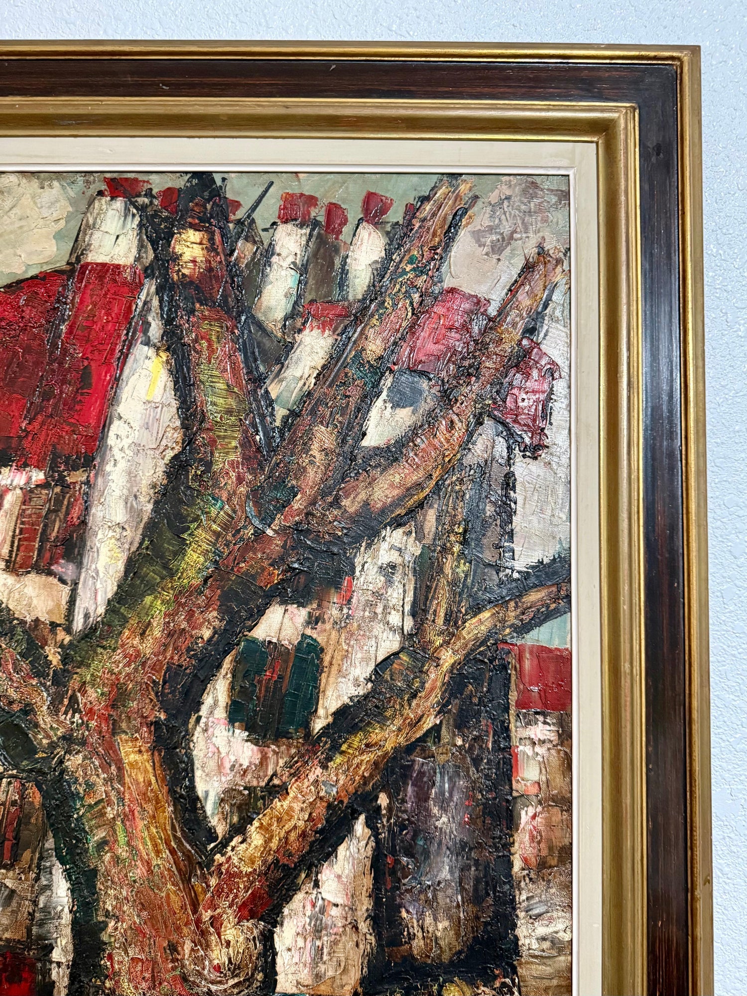 French Modernist Large Paris Street Oil Painting Expressionist Henry D'anty