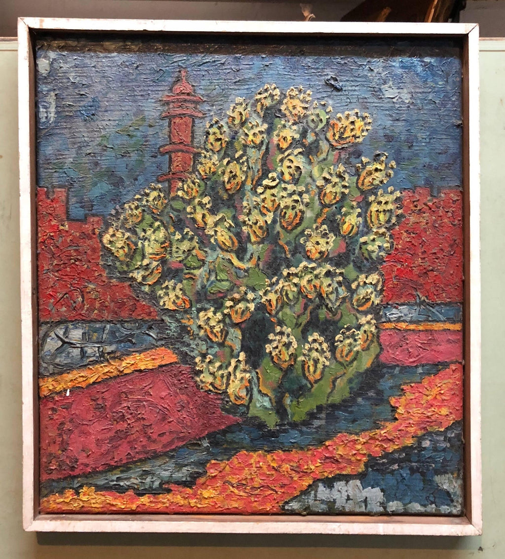 Jerusalem Tower of David, Sabra, Israeli British Modernist Impasto Oil Painting