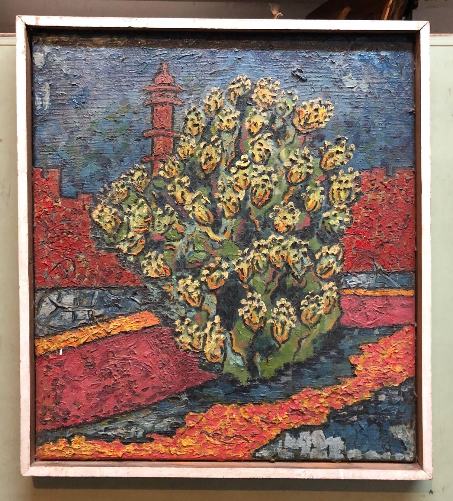 Jerusalem Tower of David, Sabra, Israeli British Modernist Impasto Oil Painting