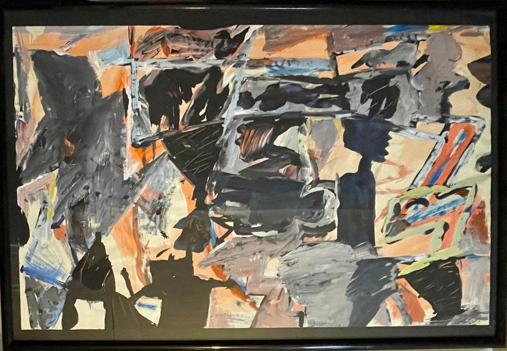 Bay Area Abstract Expressionist Mixed Media Collage Painting Theophilus Brown