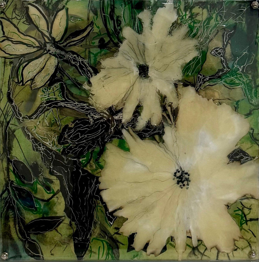Eco Feminist Mixed Media Botanic Painting Mira Lehr Miami Abstract Expressionist