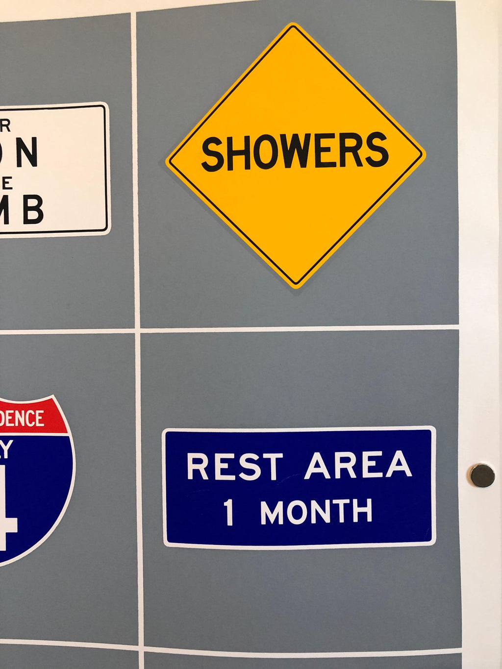 Pop Art 1970s Vintage Silkscreen Screen Print Street Signs Titled Calendar