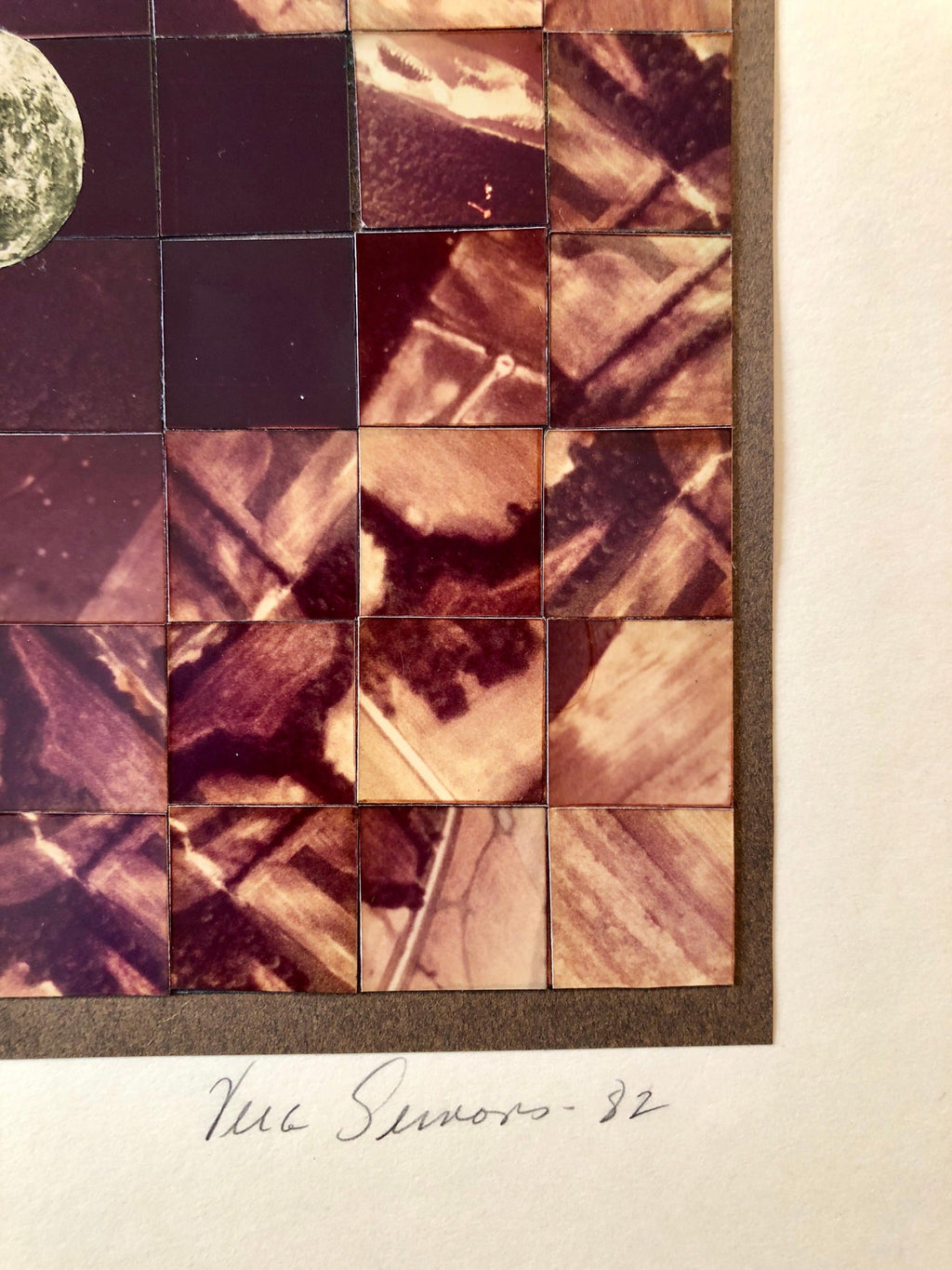 Moon and Earth Assemblage, Photo Mosaic Collage Photograph, Feminist Aviator
