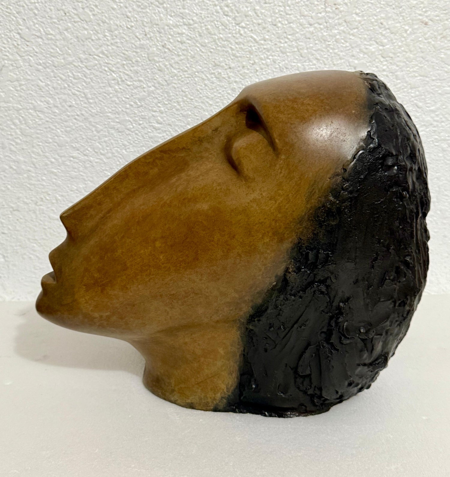 Large Bronze Sculpture Woman Head, After Modigliani, Ruth Bloch Israeli Artist
