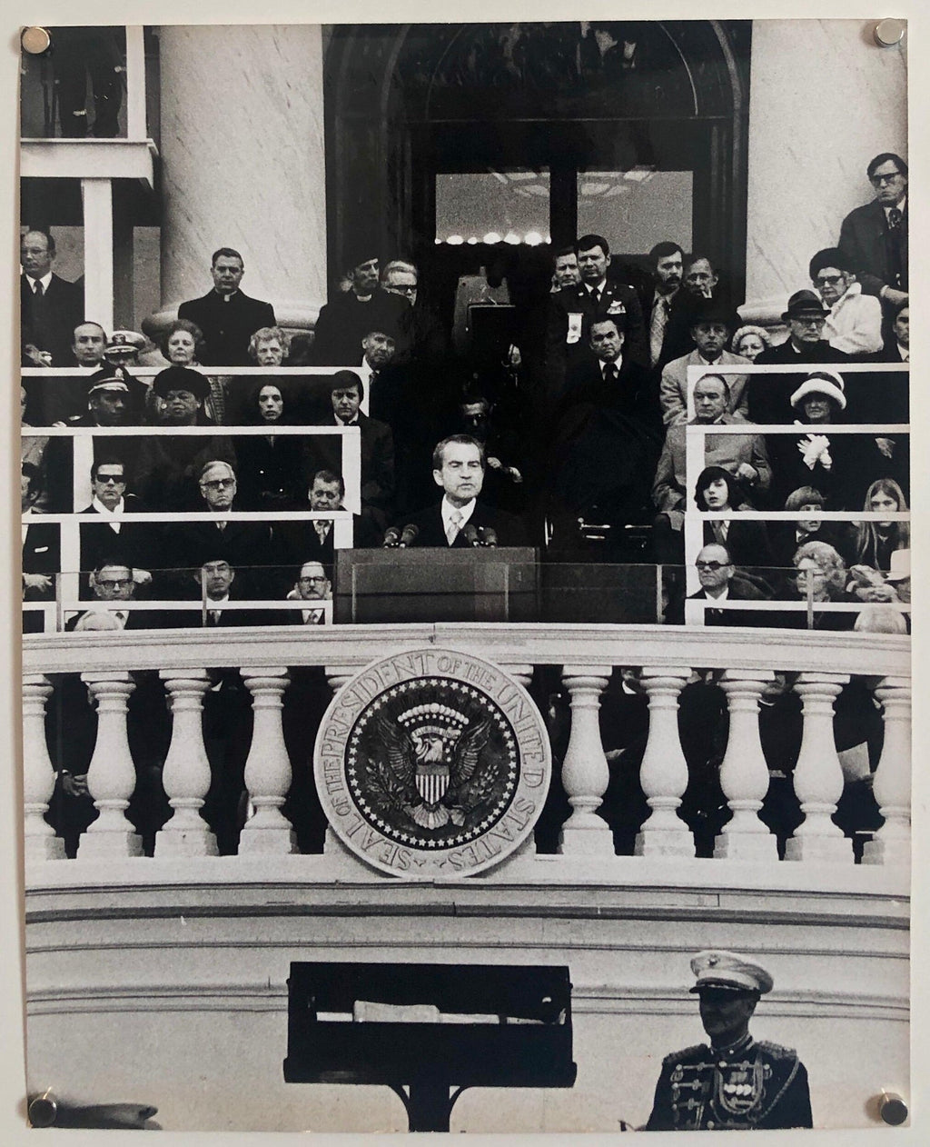 Vintage Print Silver Gelatin Signed Photo President Richard Nixon Innaugural