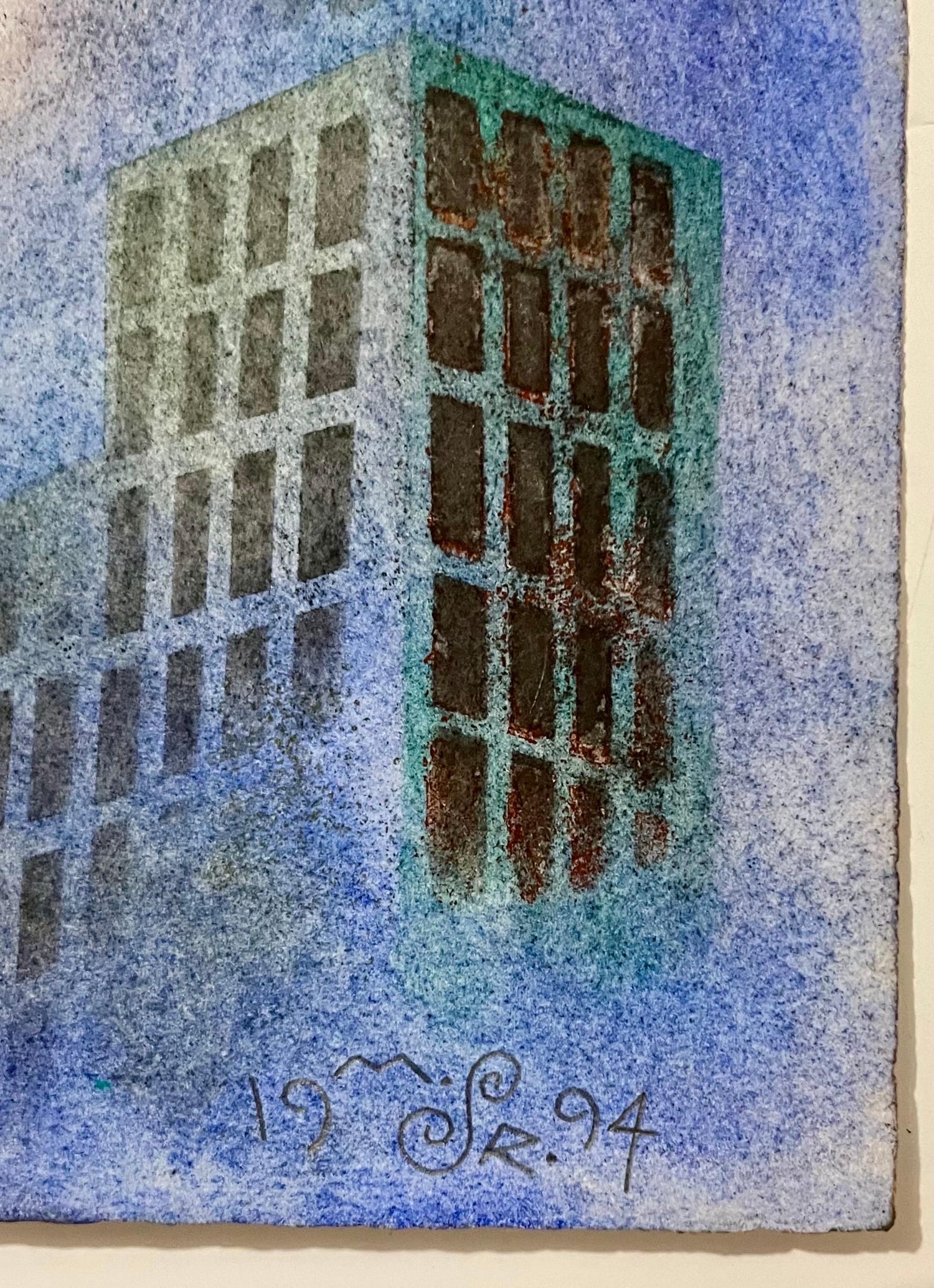 Outsider Art Abstract Surrealist Spray Paint Mixed Media Painting Mason Rader