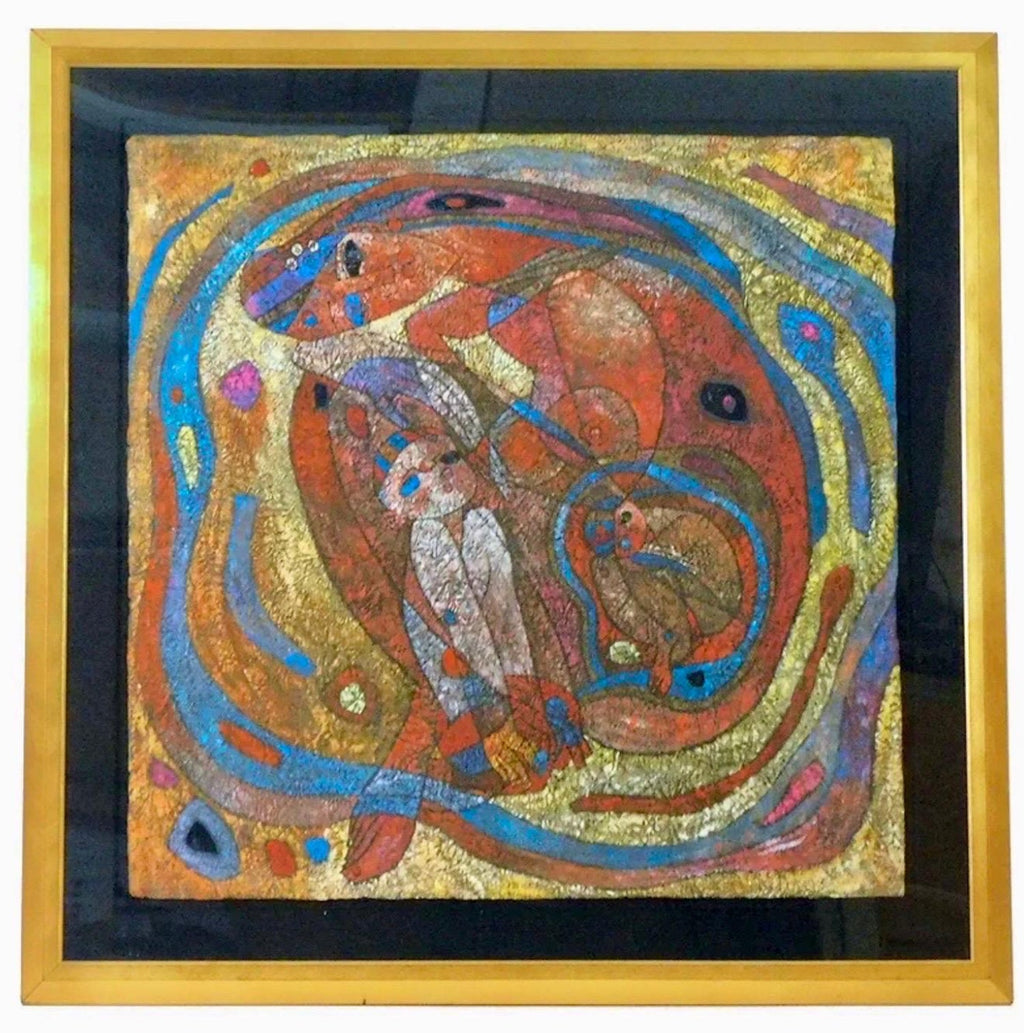 Large Original Mixed Media Painting on Rice Paper Chinese Artist Jiang Tiefeng