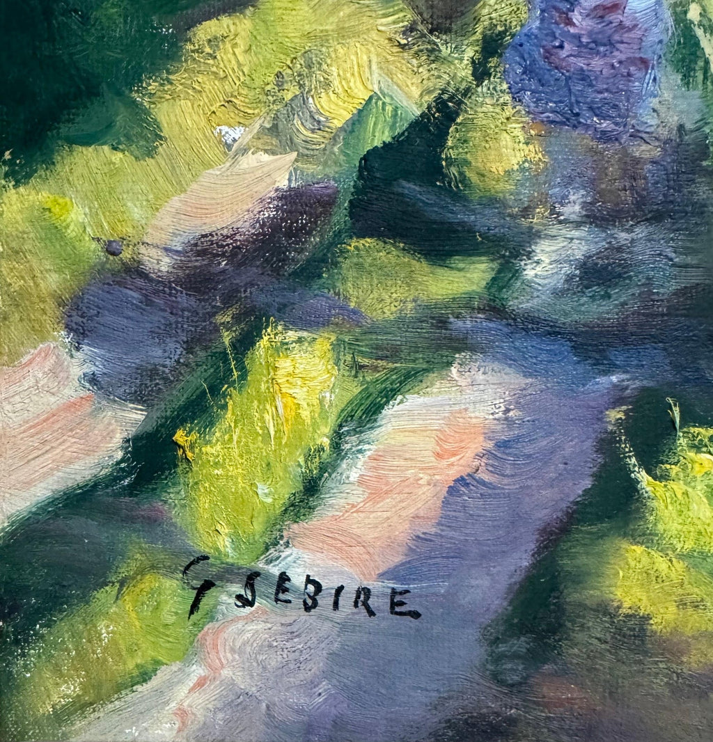 French Post Impressionist Oil Painting Bucolic Wooded Country Lane Gaston Sebire
