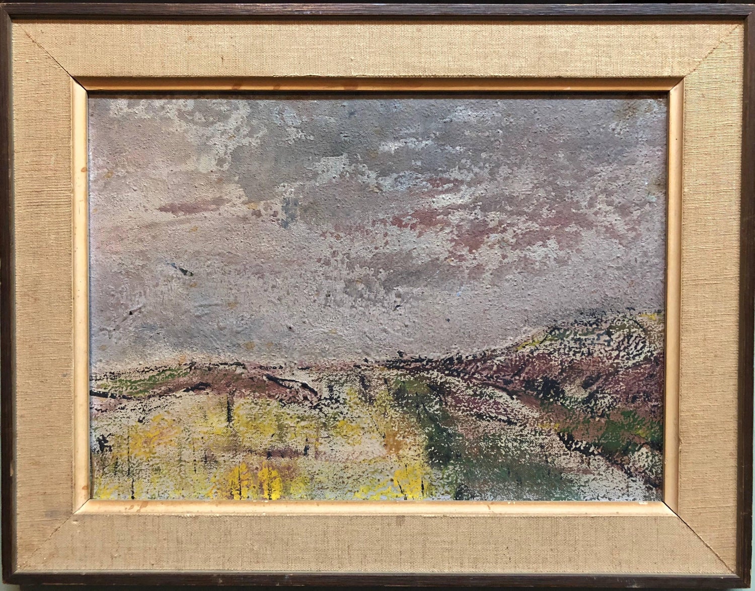 Untitled, Lonely Abstract Landscape Italian Expressionist Oil Painting