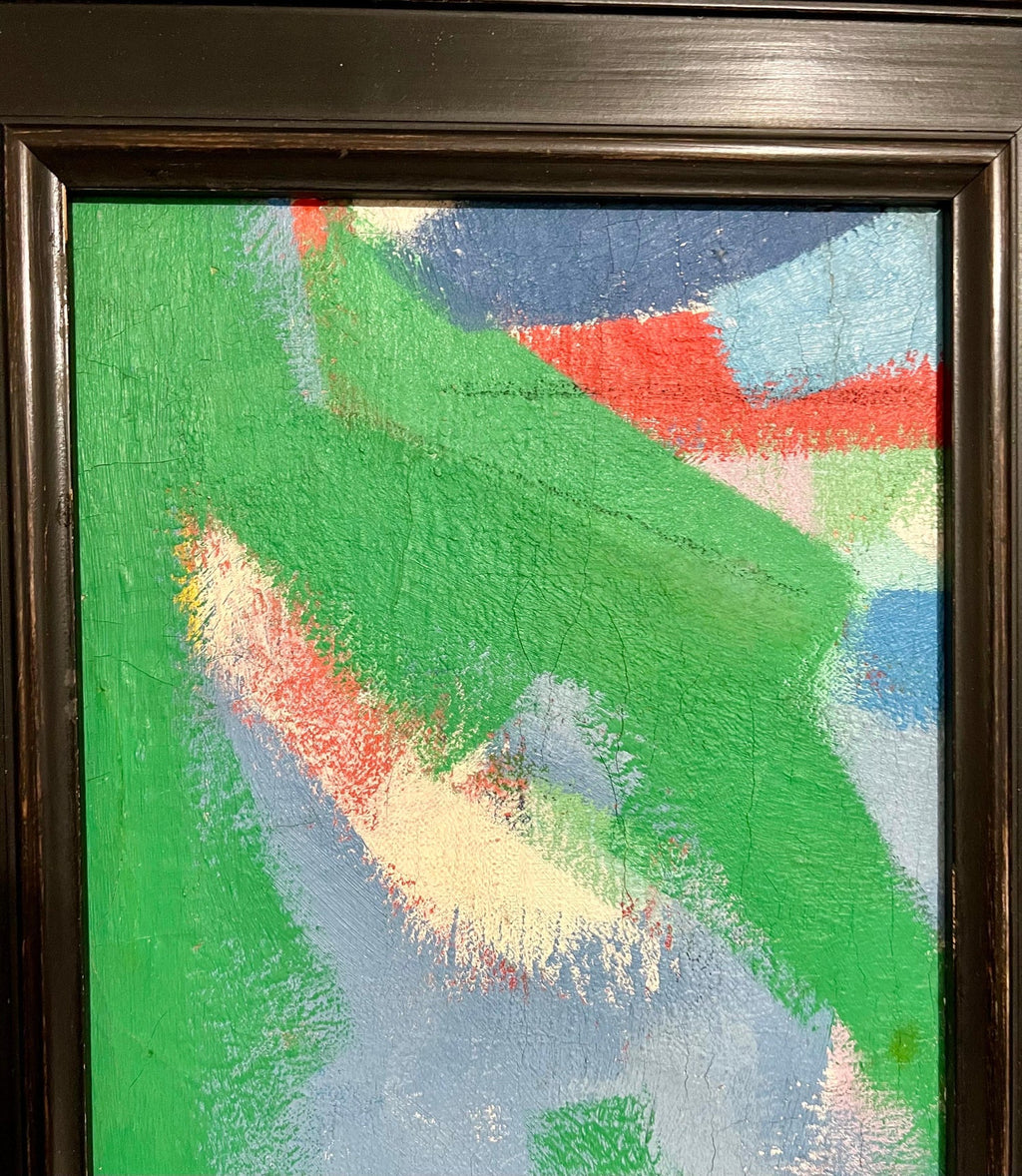 Bold German American Abstract Expressionist Color Field Oil Painting Carl Holty