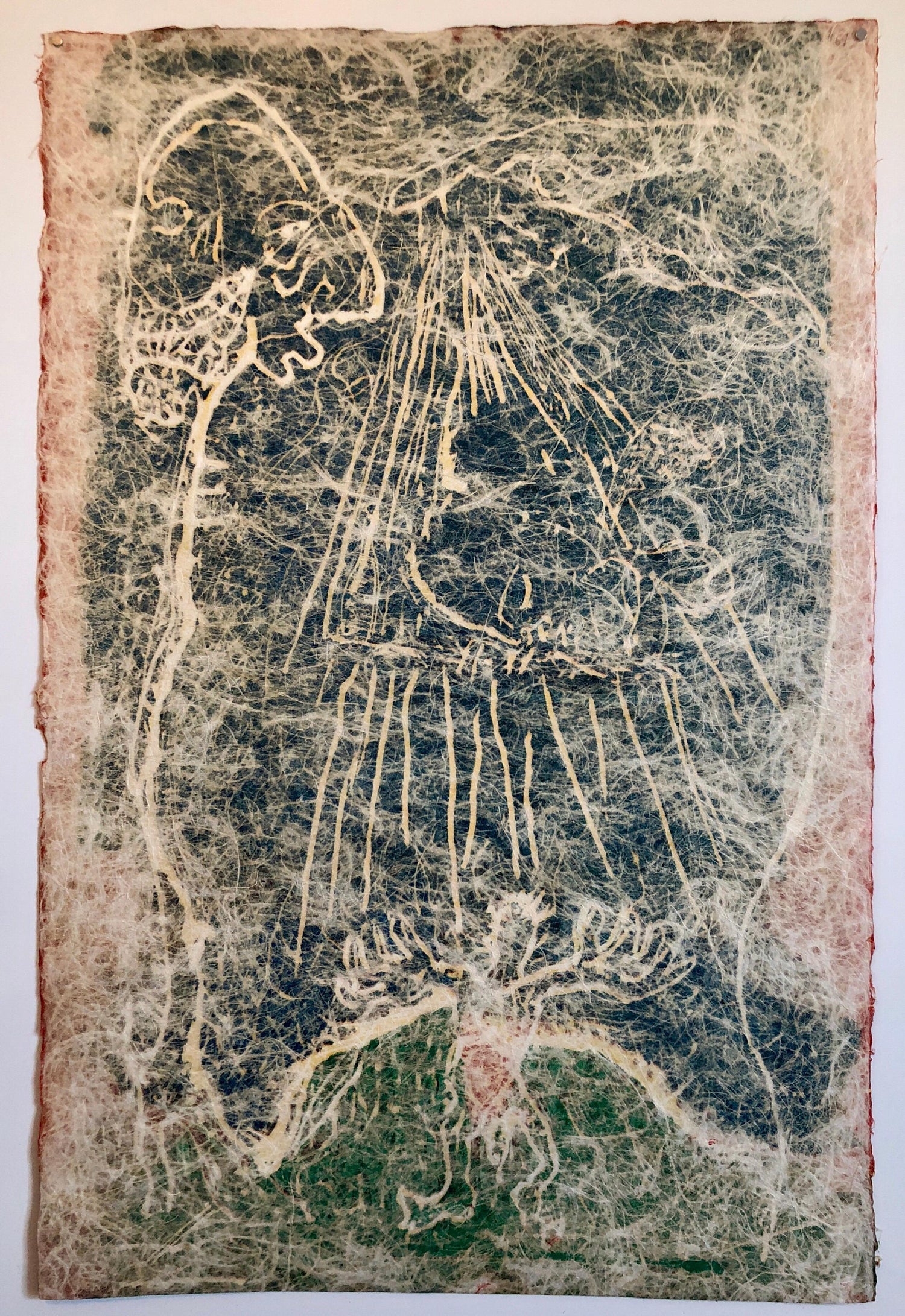 Large Abstract Expressionist Figure Handmade Paper Etching Silkscreen Print