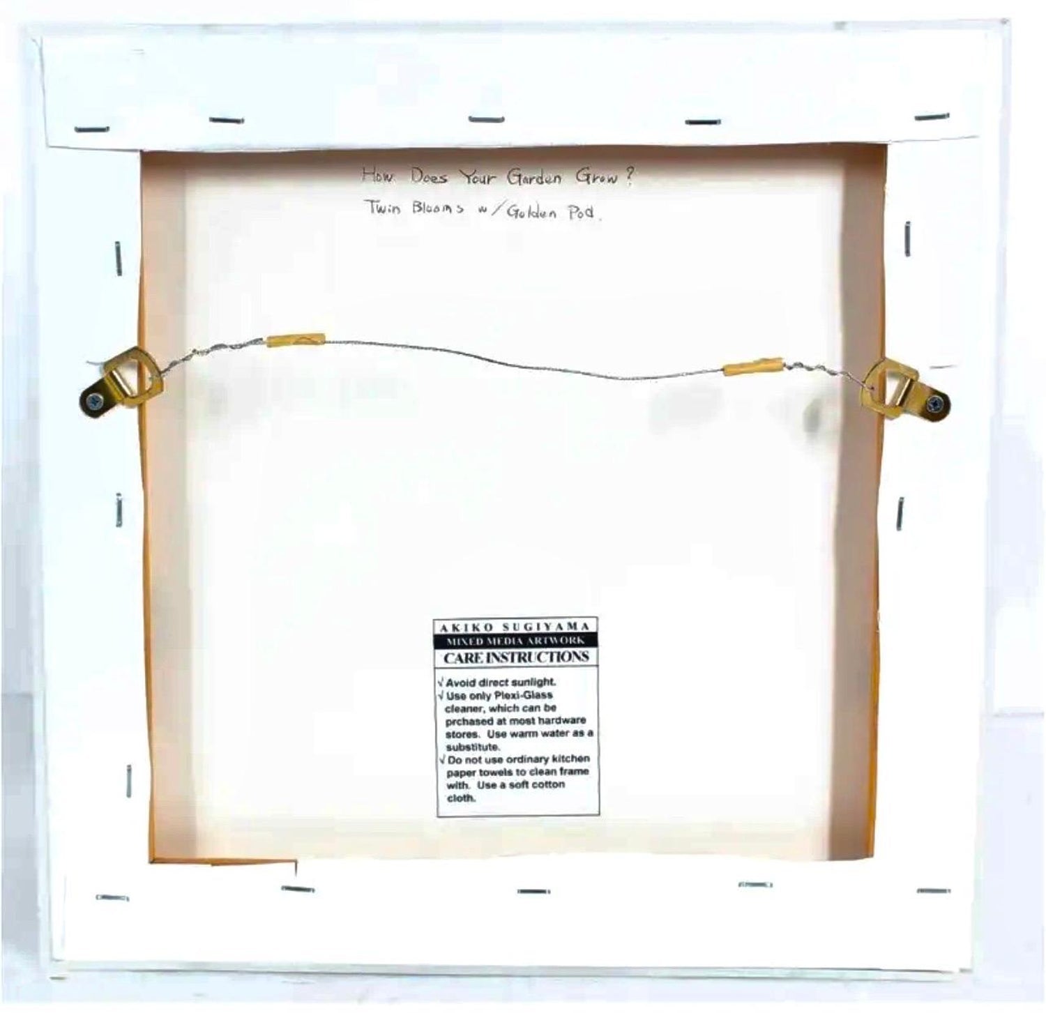 Akiko Sugiyama Japanese Calligraphy Painting Collage, 3D Shadow Box Sculpture