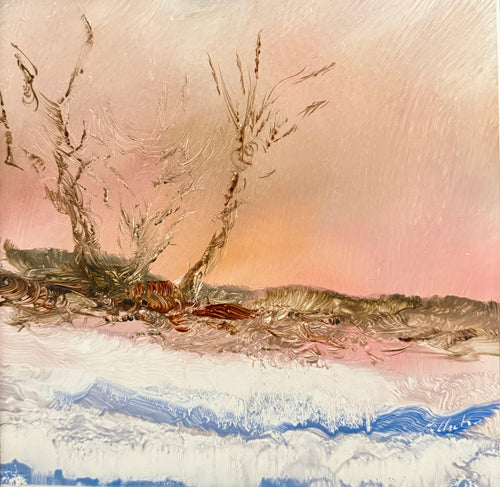 Abstract Impressionist Sunset in December Oil Painting Reginald Pollack