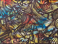 Veiled Series X , Abstract Expressionist Organic Drawing Watercolor Painting