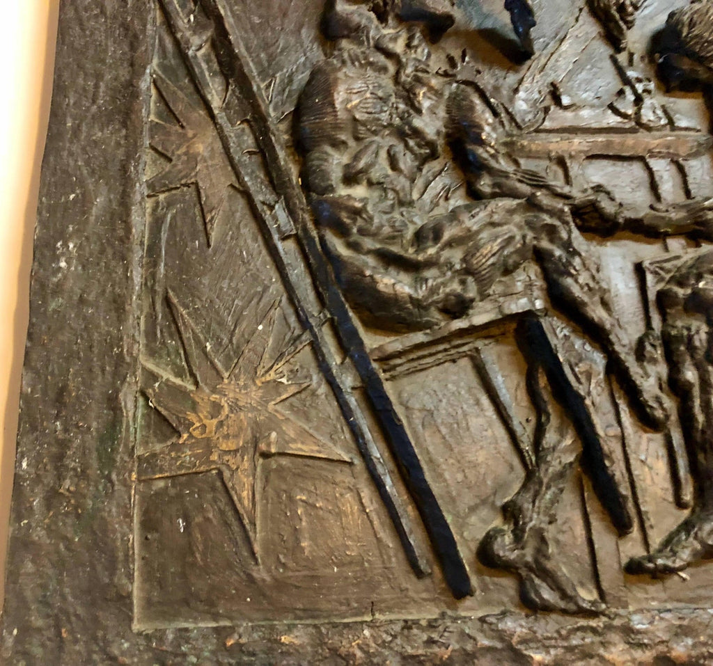 Large Bronze Bas Relief Danse Macabre Expressionist Sculpture Totentantz