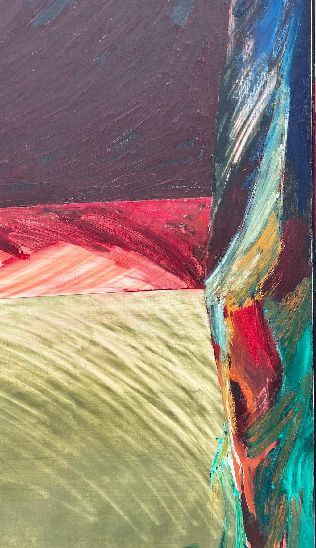 Large California Modernist Abstract Laddie John Dill Abstract Oil Painting Art