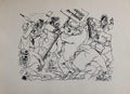 1936 Lithograph Interregnum Street Riot Protest Small Edition Weimar Germany