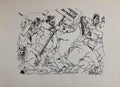 1936 Lithograph Interregnum Street Riot Protest Small Edition Weimar Germany