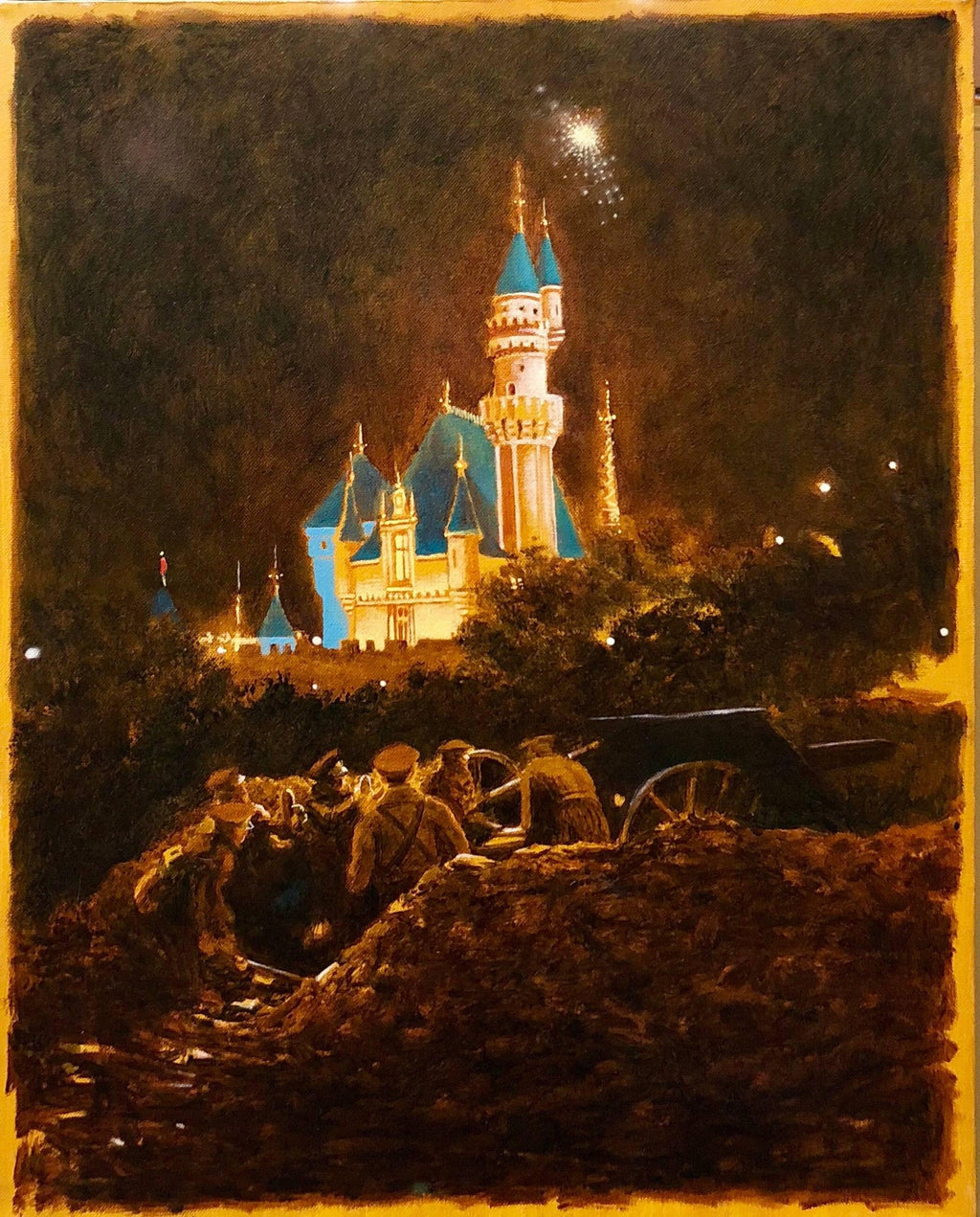 October, Night Scene with Castle and Soldiers Oil Painting