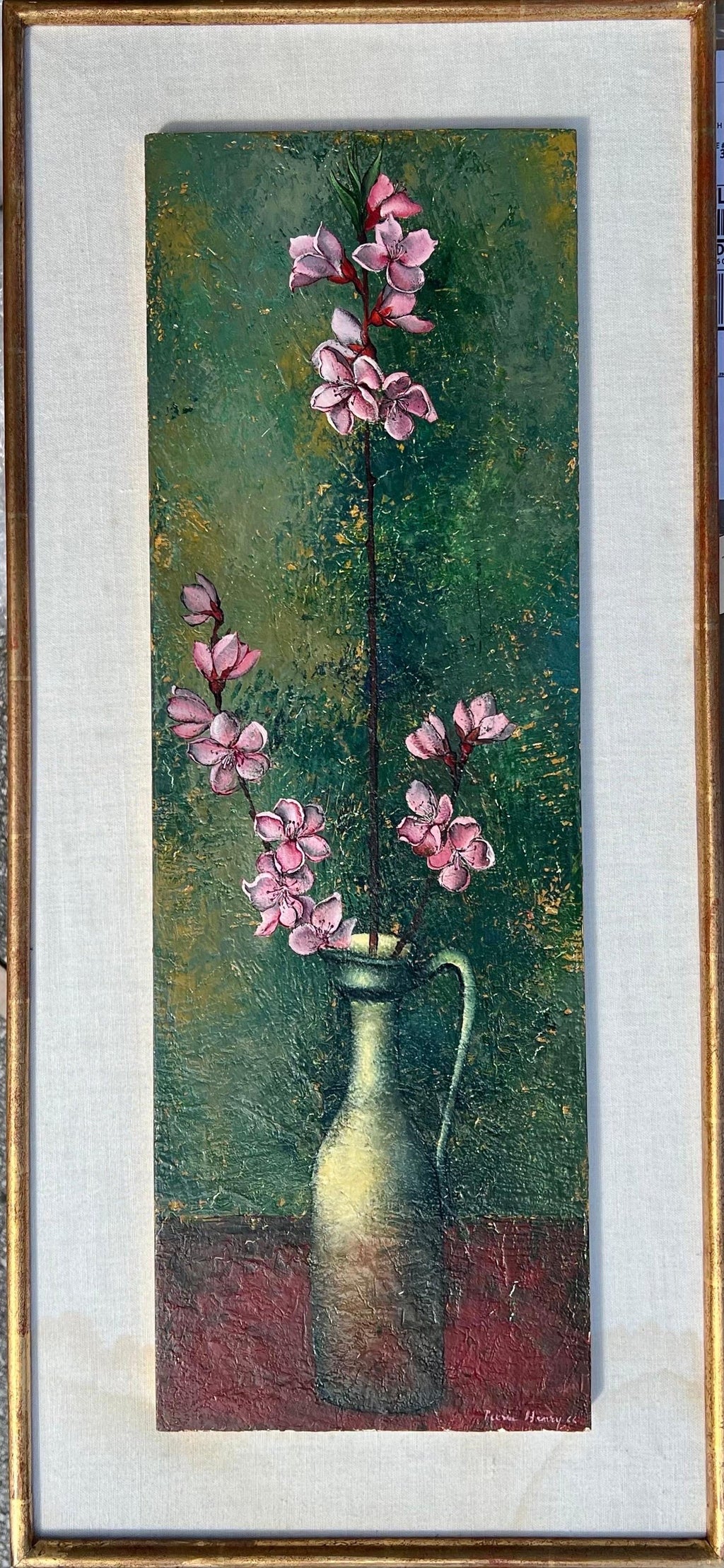French Surrealism Oil Painting Pierre Henry Surrealist Color Flowers in Vase