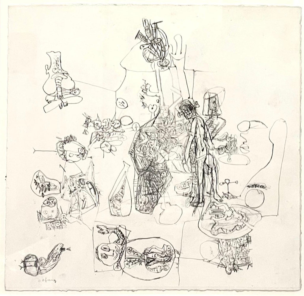 German Neo Expressionist Graphite Pencil Drawing Erwin Pfrang Nolan Gallery NYC