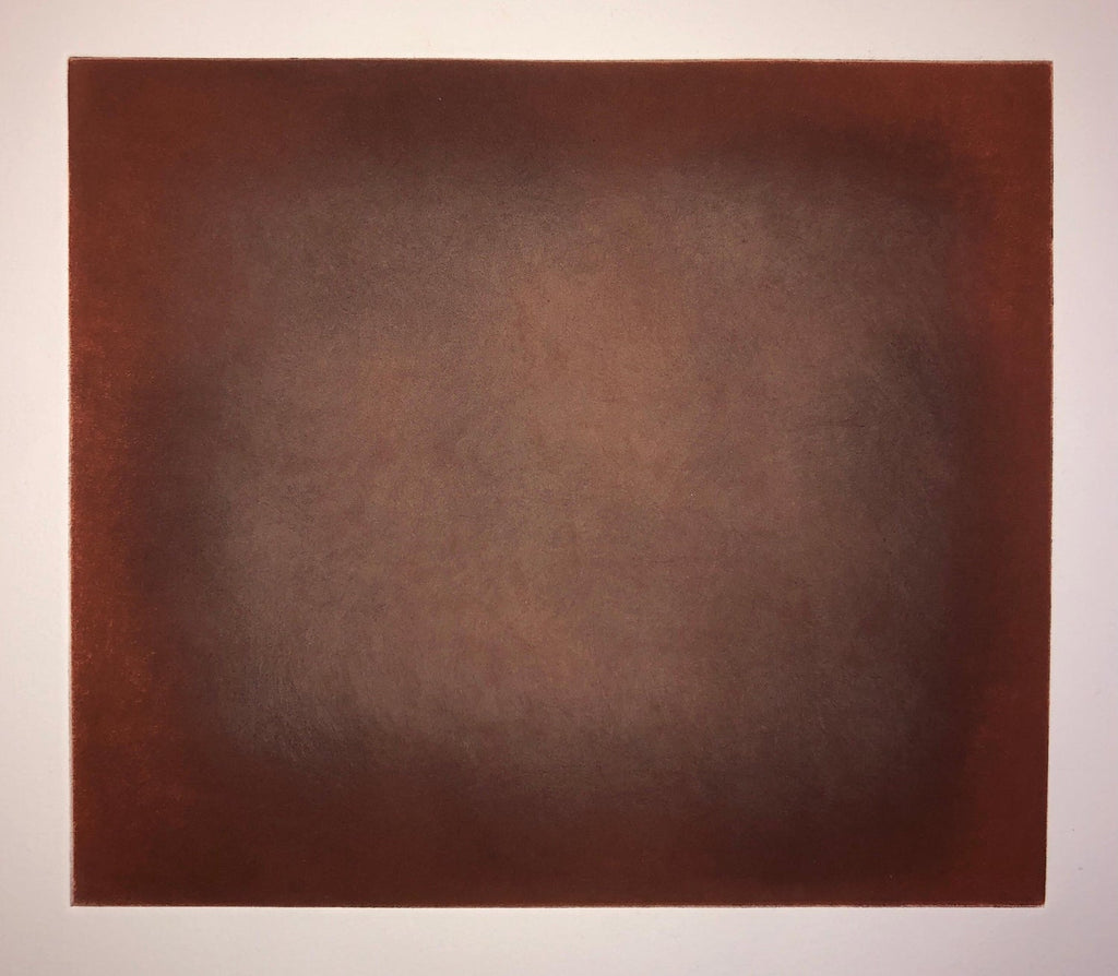 Abstract Color Field Red Purple Gradient Aquatint Etching California Minimalism