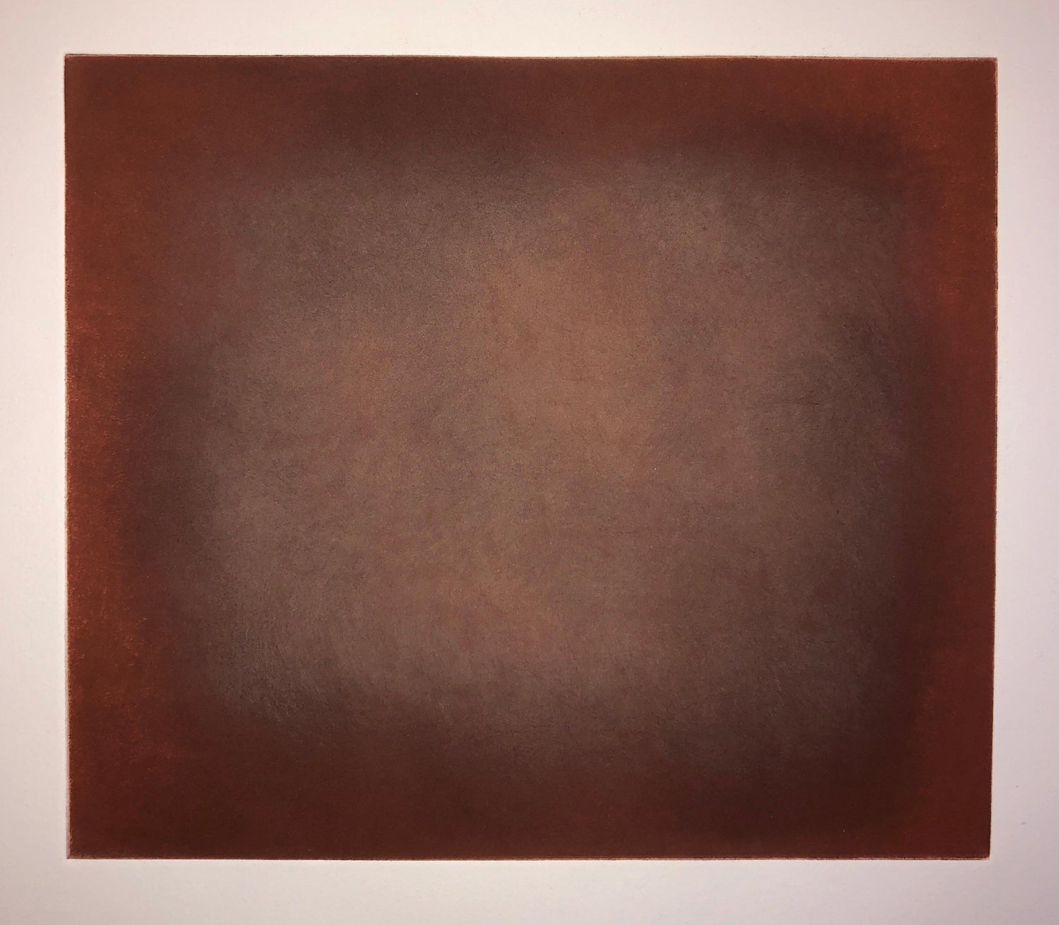 Abstract Color Field Red Purple Gradient Aquatint Etching California Minimalism