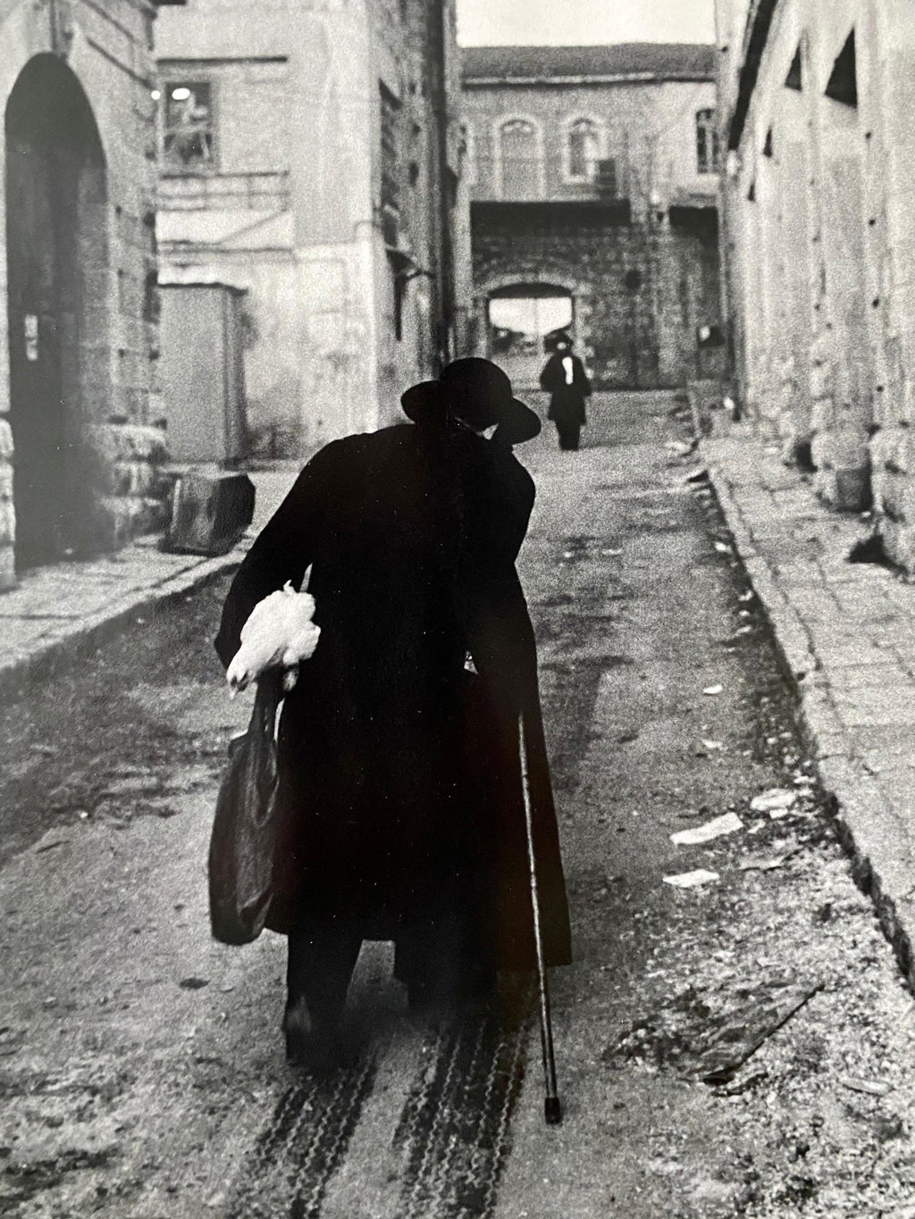 Vintage Silver Gelatin Signed Print Old Jew in Jerusalem Pious Craftsman
