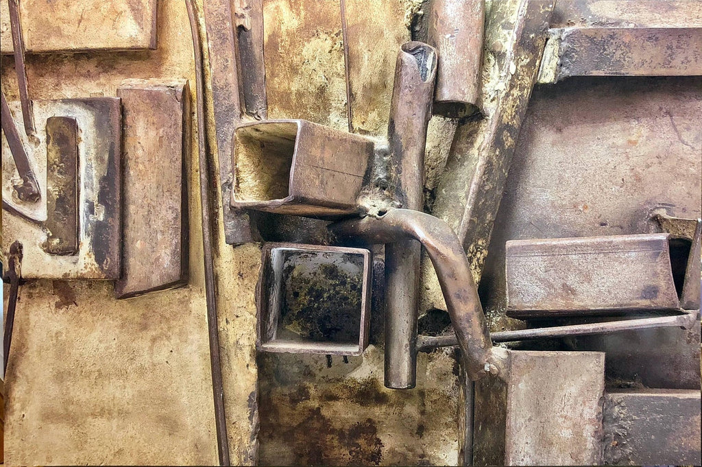 Large Mounted Abstract Color Photograph Sculpture Detail