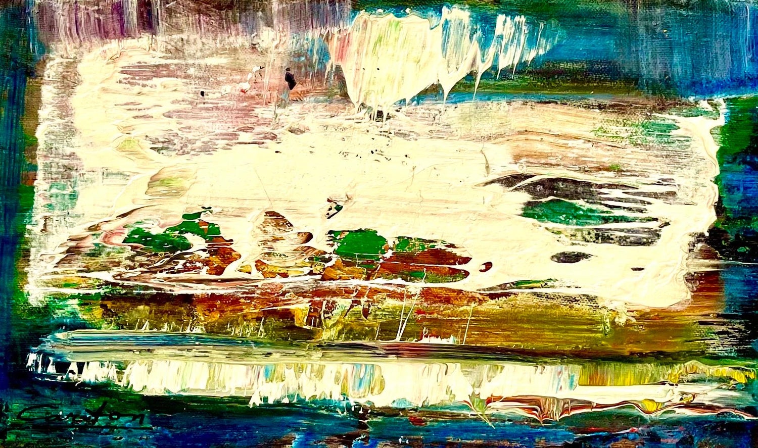 American Modernist Oil Painting Gestural Landscape WPA Artist Group of 10