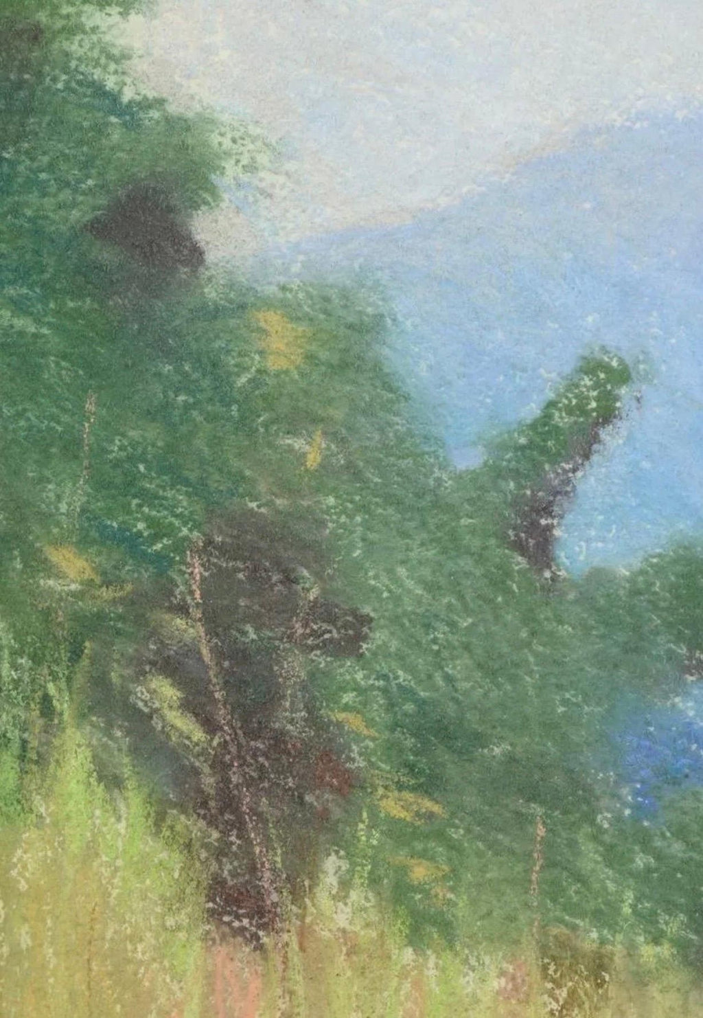 Large Pastel Landscape Purple Mountains Landscape American Modernist Painting