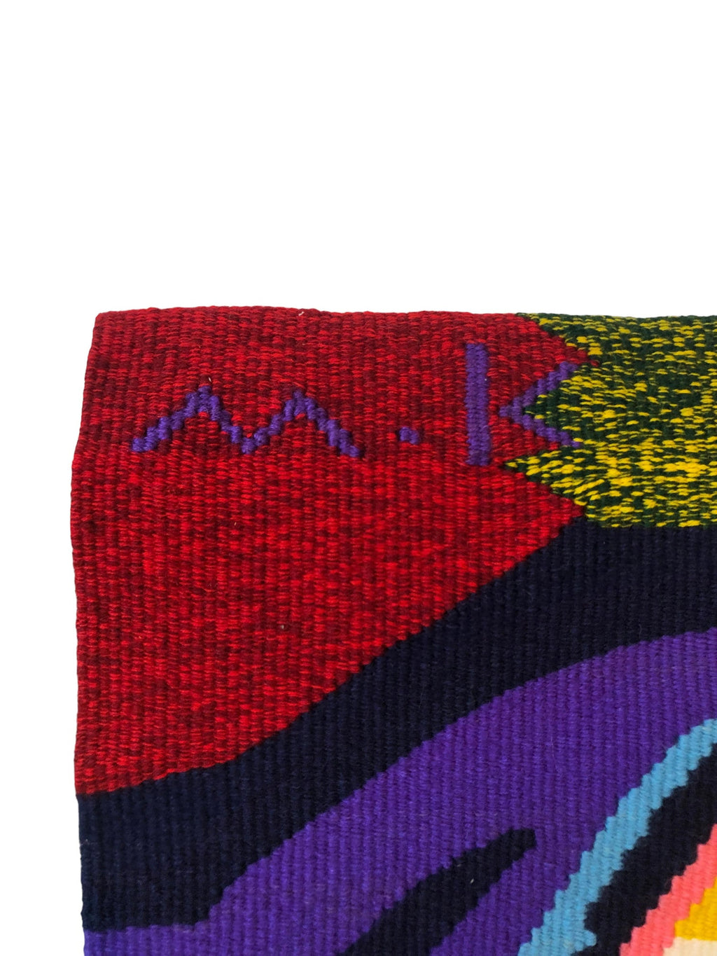 Israeli Hand Woven Colorful Wool Tapestry Weaving Menashe Kadishman Sheep Head