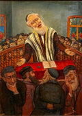 Preacher Rabbi Der Maggid Judaica Oil Painting WPA Jewish artist Maurice Kish