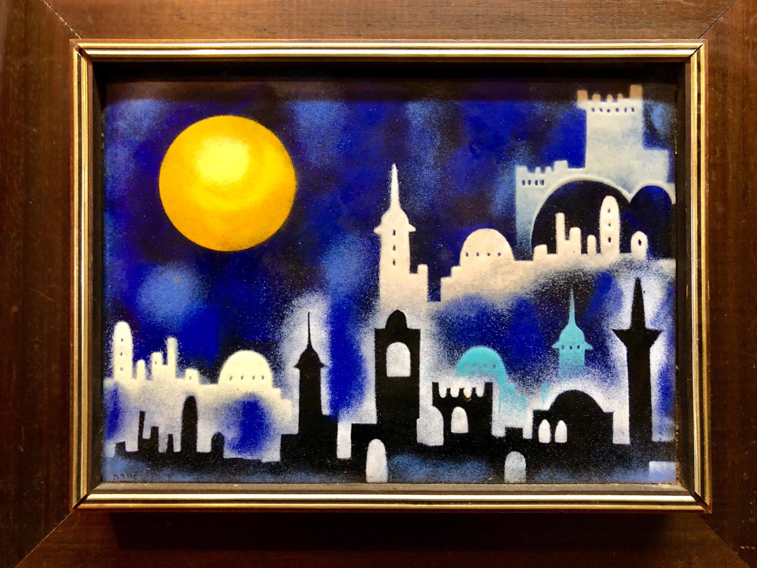 Wool Felt Craft Applique Vintage Israeli Judaica Folk Art Tapestry Kopel Gurwin