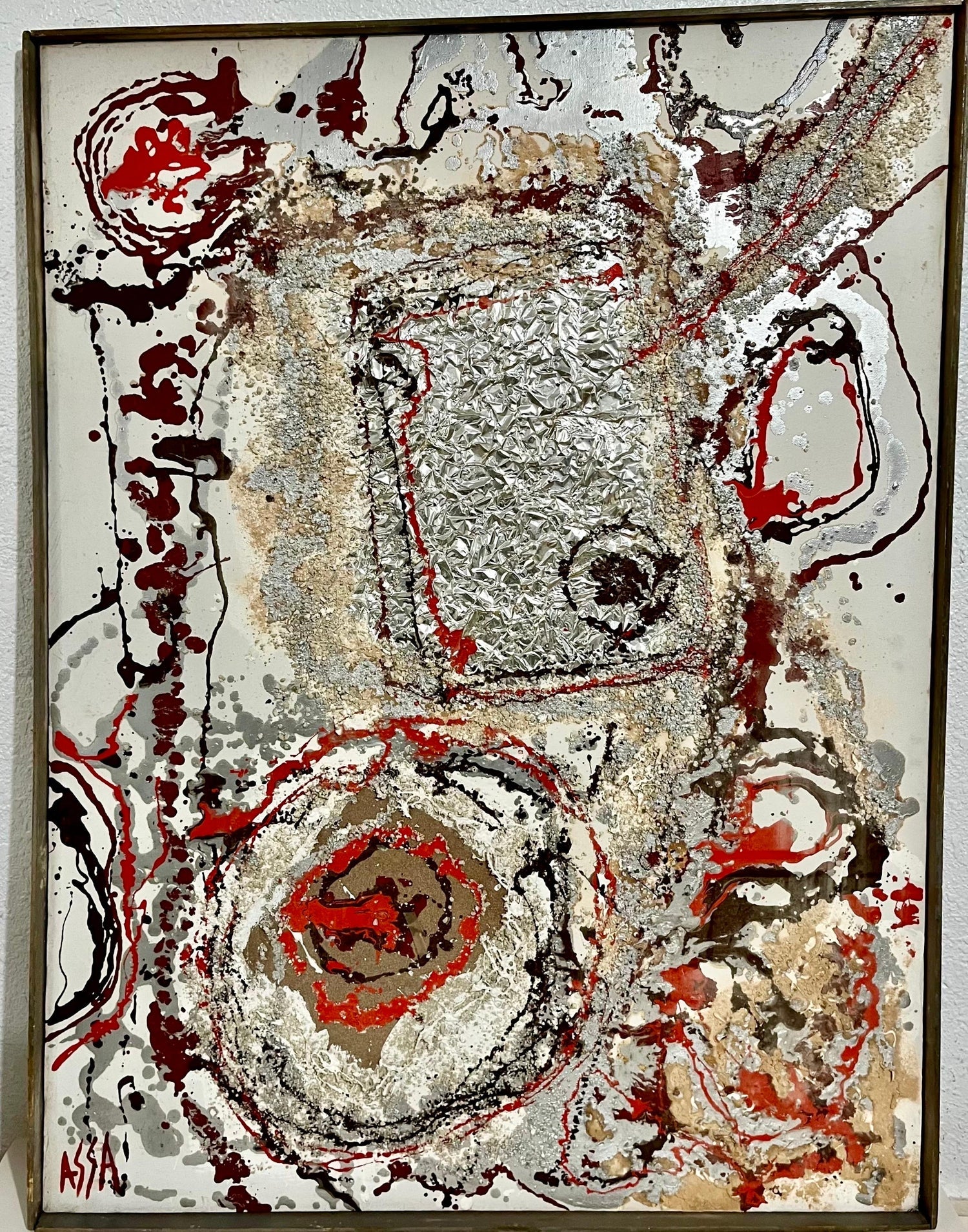 Modernist Persian Iranian Middle Eastern Abstract Fereydoun Assa Oil Painting