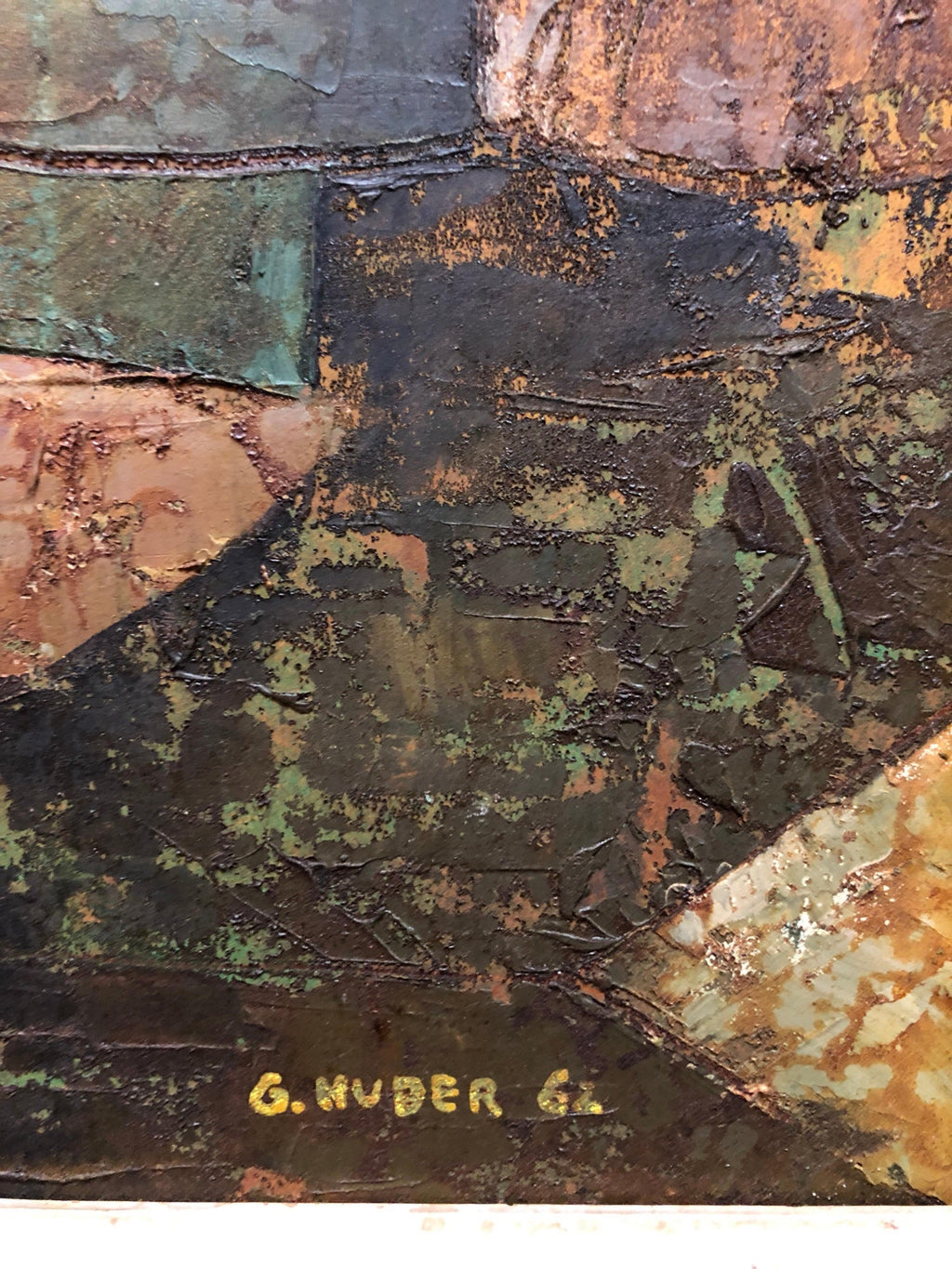 1960s Italian Futurist Abstract Oil Painting