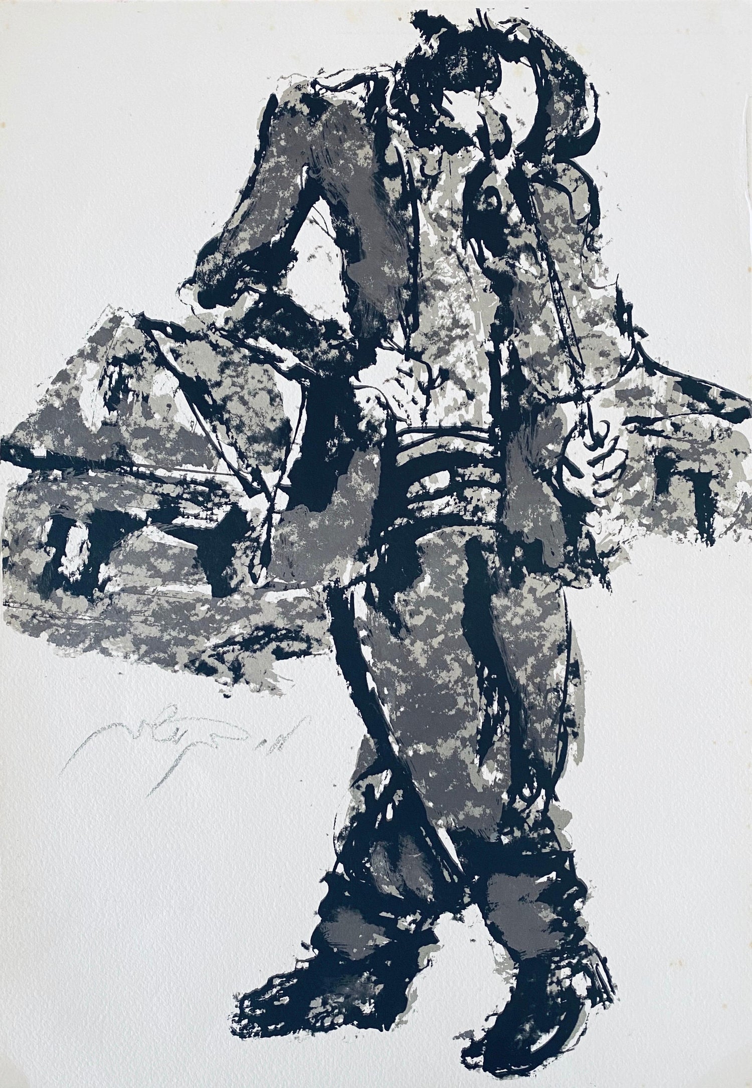 Jack Levine Modernist WPA Artist Ashkenazi Rabbi Etching Judaica Jewish Print