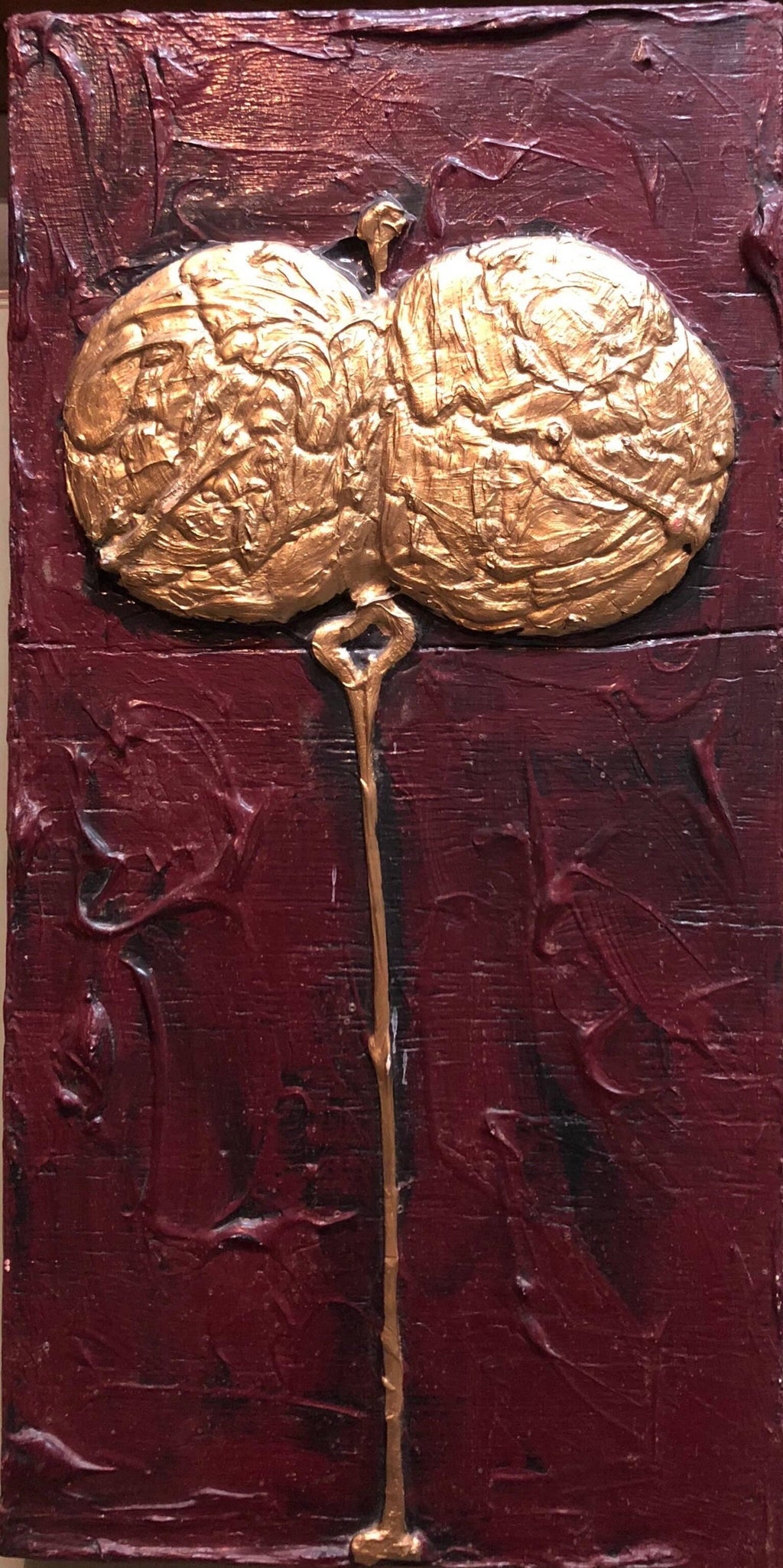 Mixed Media Contemporary 'Self Portrait from my Heart' Sculptured Painting
