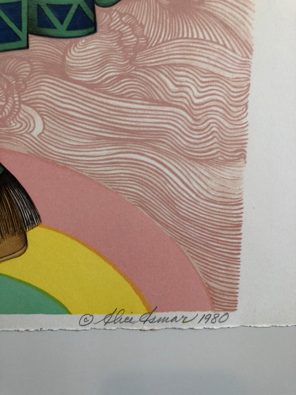 Rainbow Dancer, Native American Indian Lithograph California Woman Artist