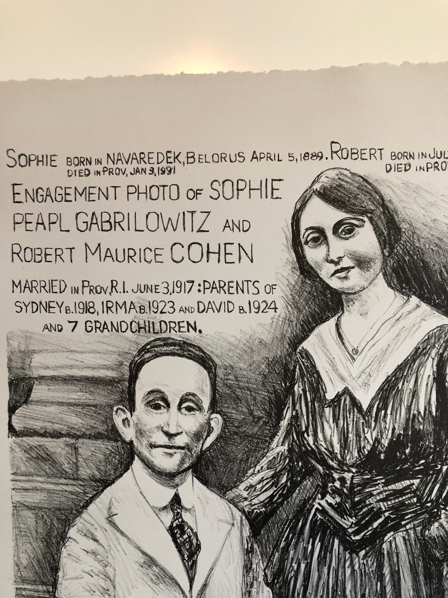 Columbus, Ohio State Artist Judaica Wedding Engagement Lithograph