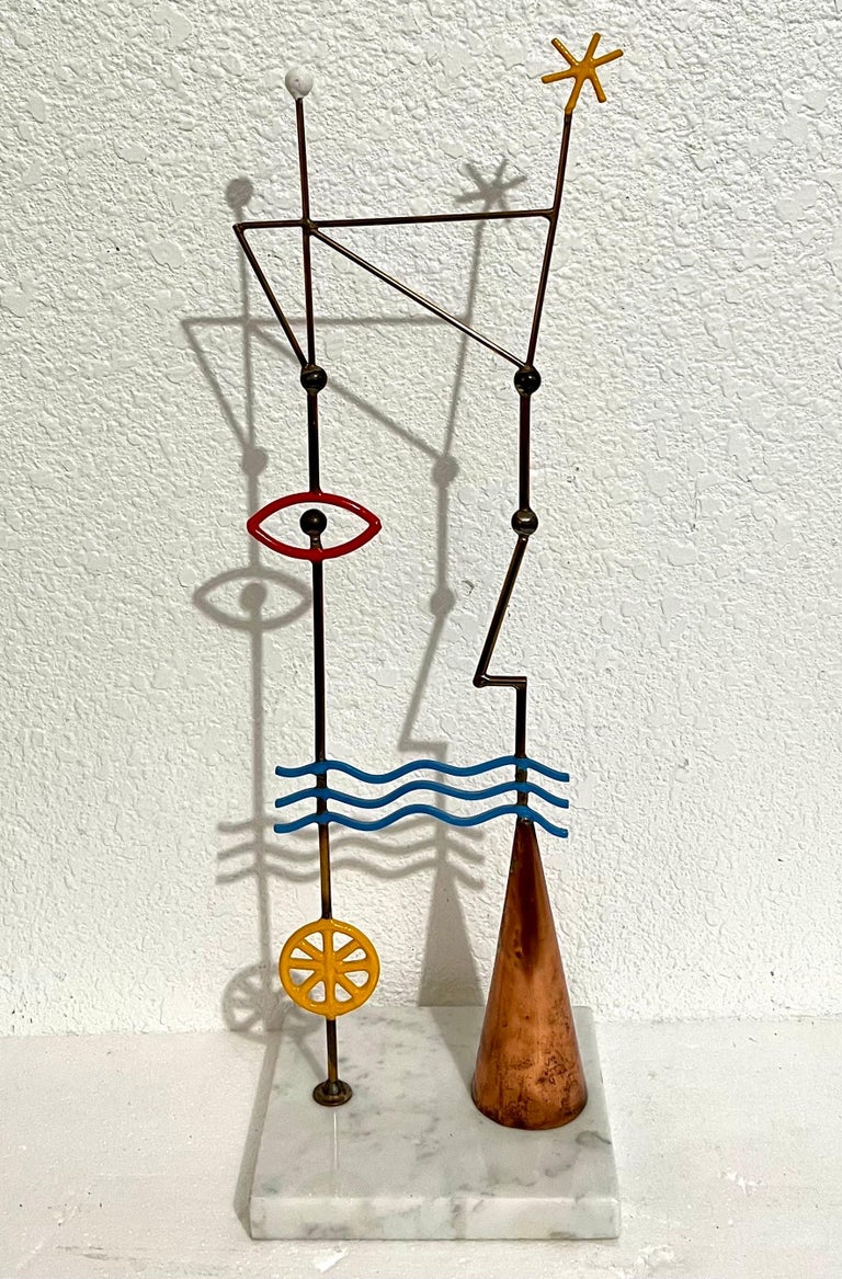 Abstract Australian Post Modernist Sculpture Peter D. Cole Metal, Enamel, Marble