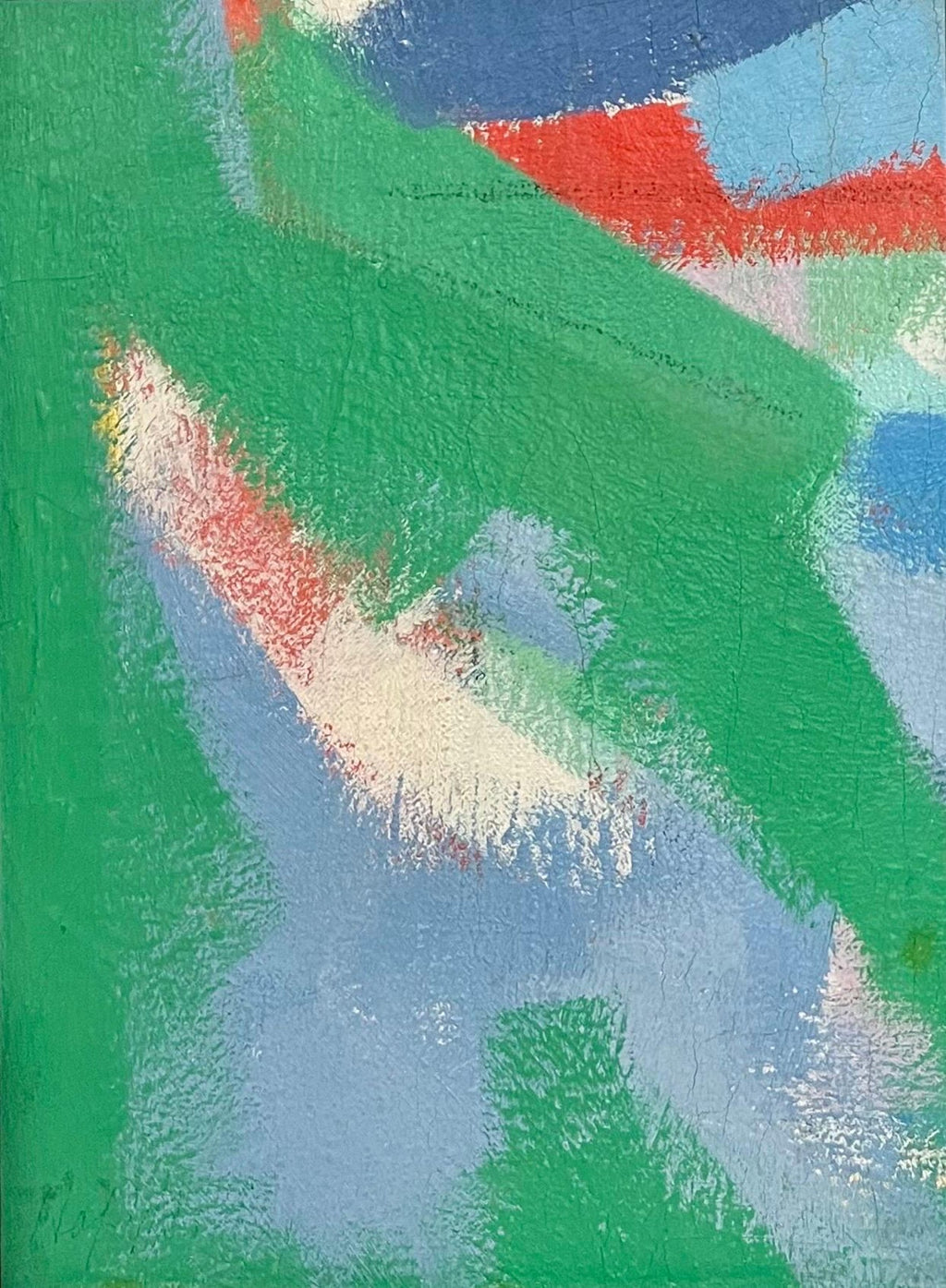 Bold German American Abstract Expressionist Color Field Oil Painting Carl Holty